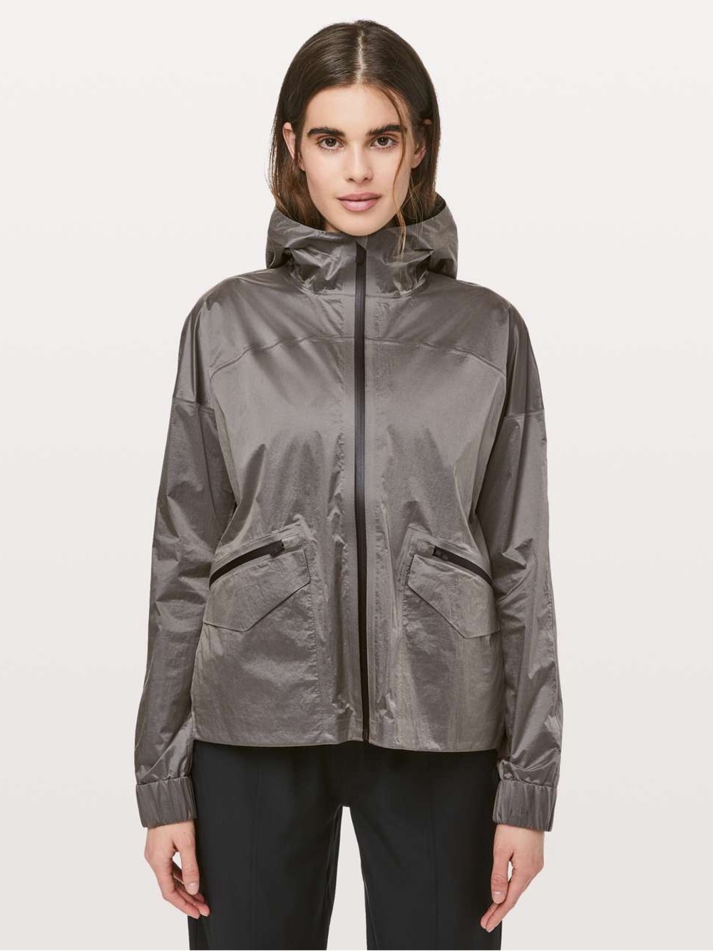 Lululemon Vintage Taupe/Black Drizzle Down Jacket- Women's Size 8